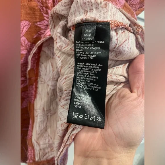 By Anthropologie floral paisley babydoll style‎ cotton top boho casual Small - Picture 5 of 6